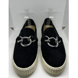 SPLENDID Roberta Black Suede Slip-On Sneakers